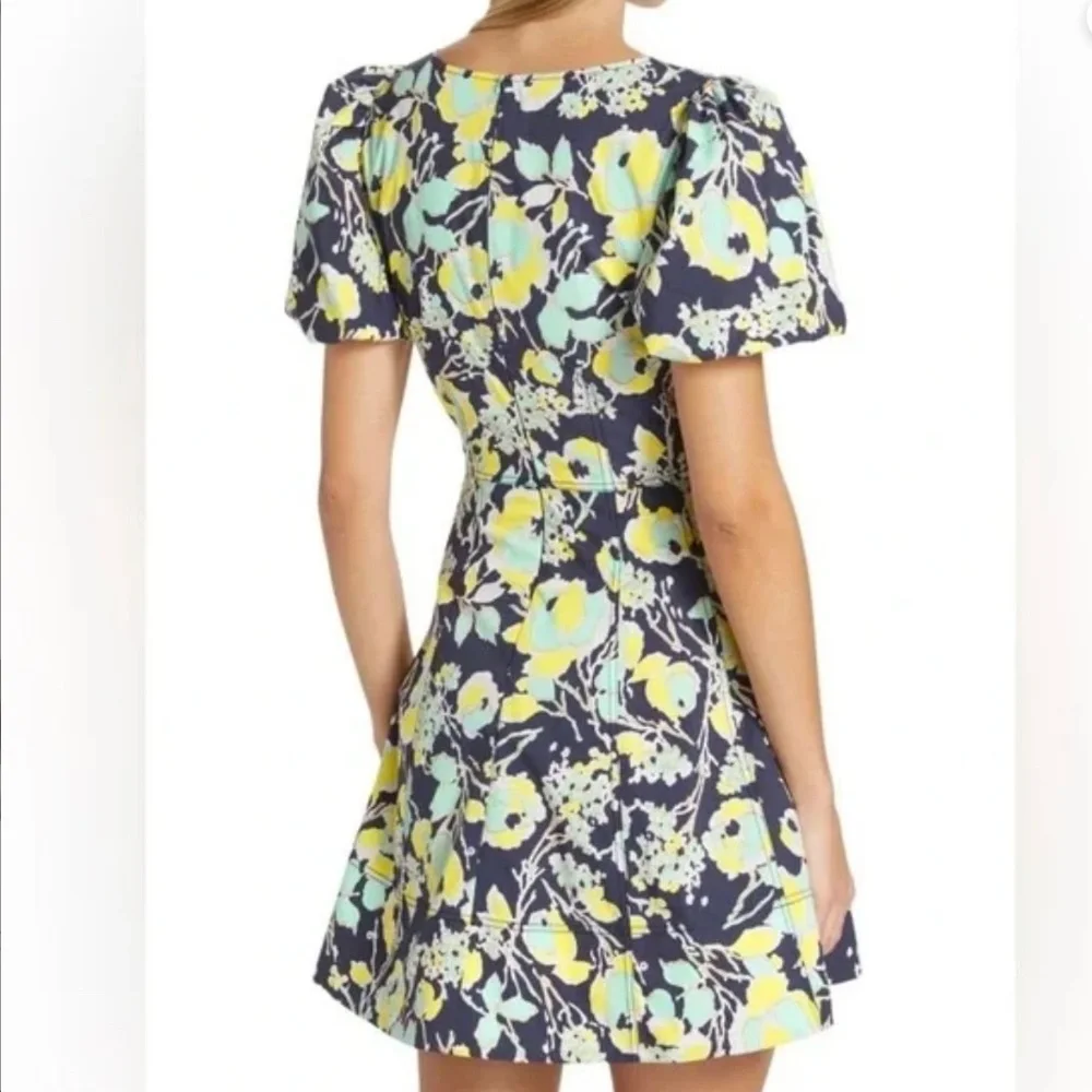 Tanya Taylor Madeline Dress, Blue - multicolour print, Size 0 - Picture 7 of 11